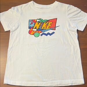Nike Kids White Tee with Colorful Graphic